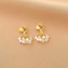 1 Pair Fashion Geometric Alloy Plating Artificial Pearls Rhinestones Women'S Ear Clips