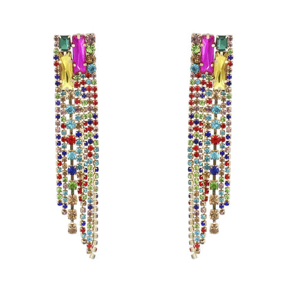 1 Pair Fashion Geometric Alloy Plating Rhinestones Women's Drop Earrings