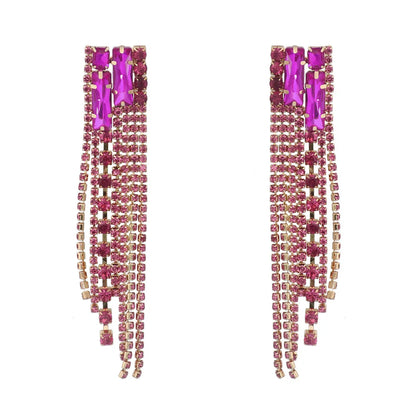 1 Pair Fashion Geometric Alloy Plating Rhinestones Women's Drop Earrings