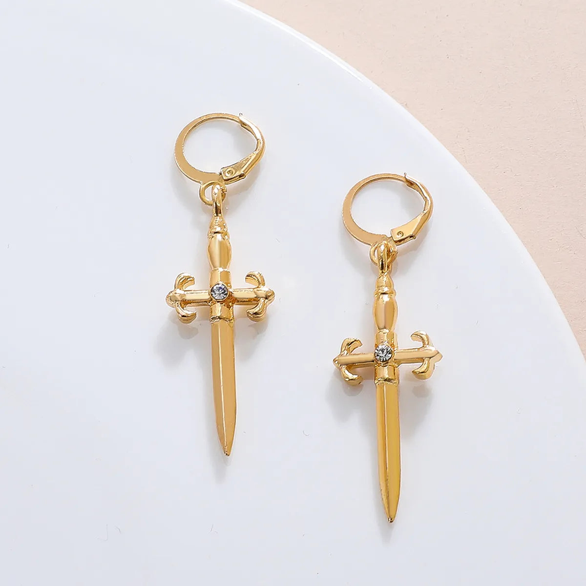 1 Pair Fashion Geometric Alloy Plating Zircon Women's Drop Earrings