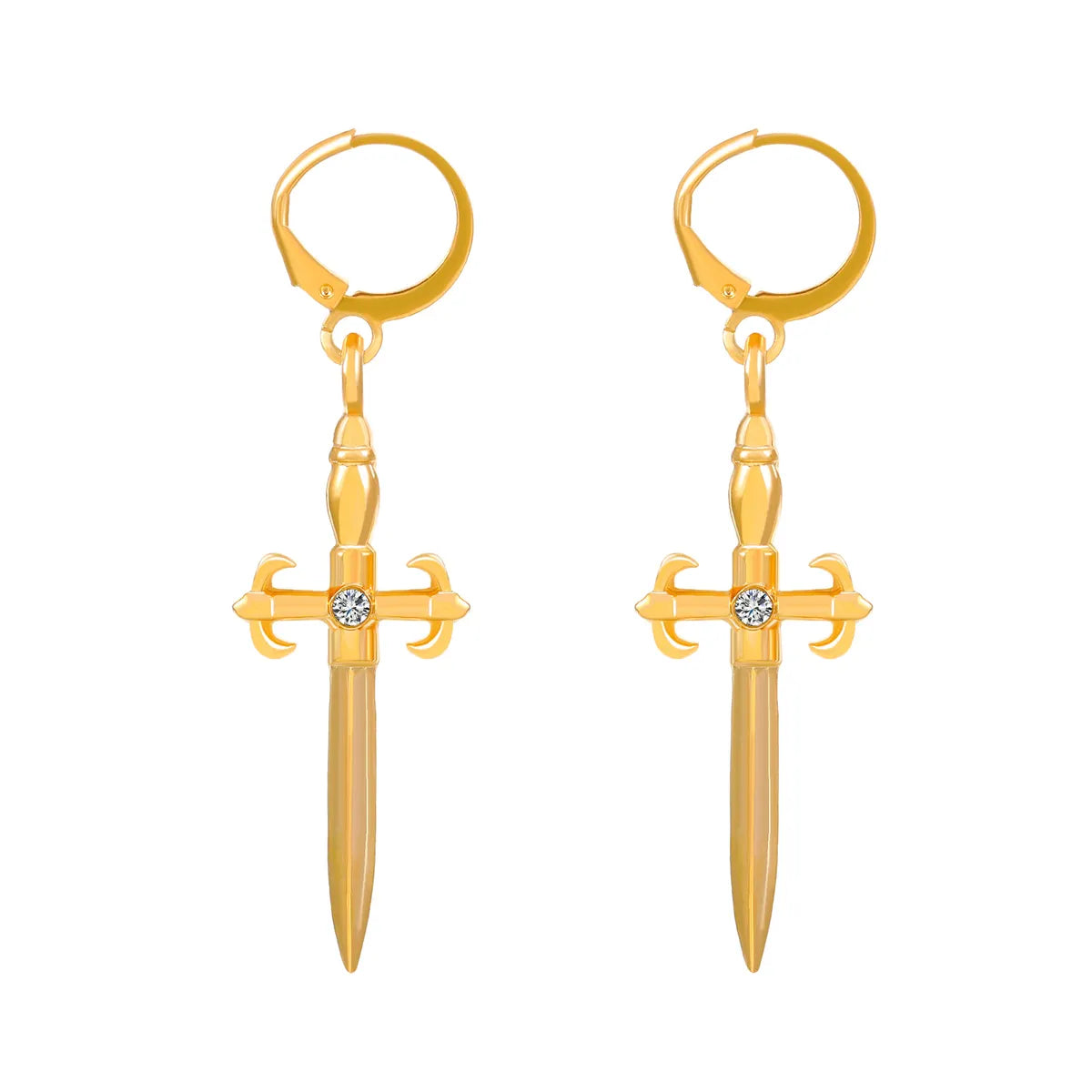 1 Pair Fashion Geometric Alloy Plating Zircon Women's Drop Earrings