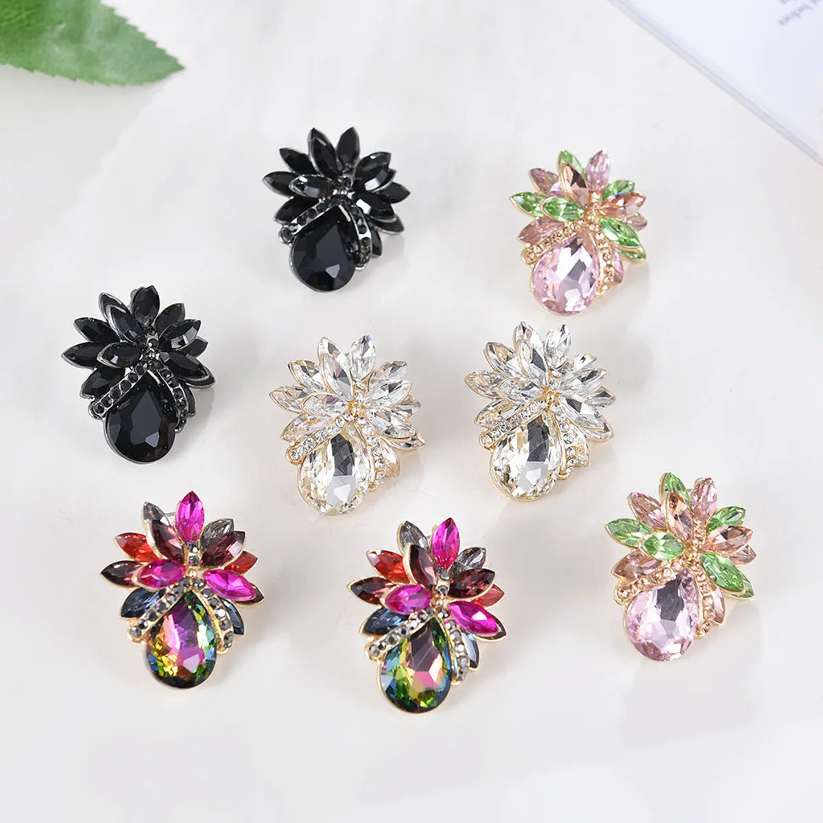 1 Pair Fashion Geometric Glass Plating Women's Ear Studs