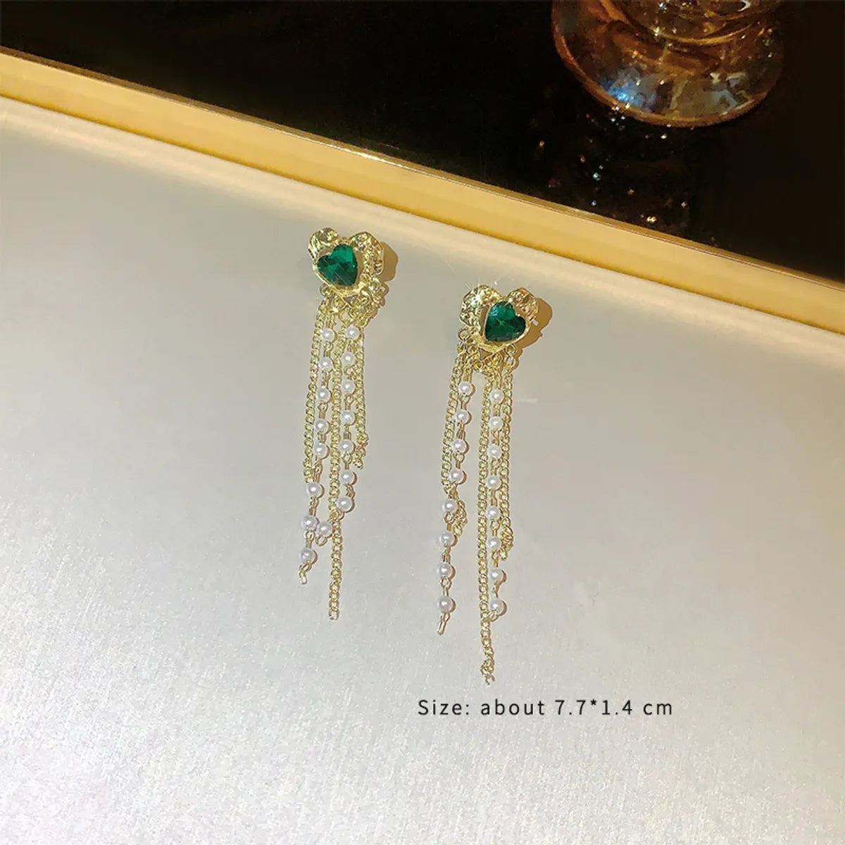 1 Pair Fashion Geometric Plating Inlay Alloy Artificial Rhinestones Artificial Pearls Zircon 14k Gold Plated Drop Earrings