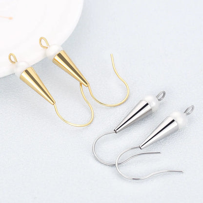 1 Pair Fashion Geometric Plating Inlay Stainless Steel Artificial Pearls Ear Hook