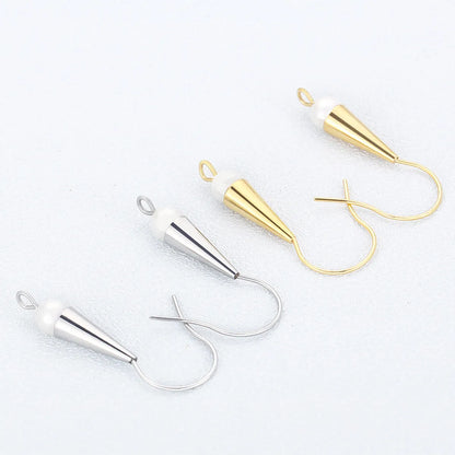 1 Pair Fashion Geometric Plating Inlay Stainless Steel Artificial Pearls Ear Hook