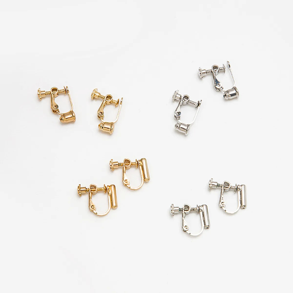 1 Pair Fashion Geometric Solid Color Metal Plating Women's Ear Clips