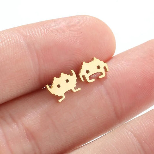 1 Pair Fashion Geometric Stainless Steel Plating Ear Studs