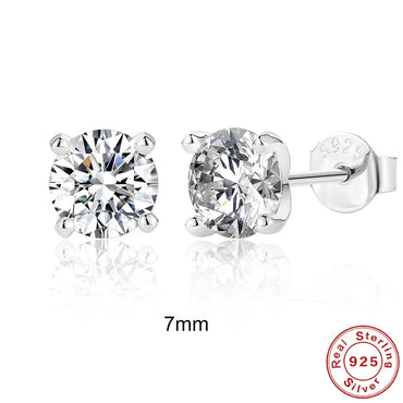 1 Pair Fashion Geometric Sterling Silver Inlay Zircon Ear Studs