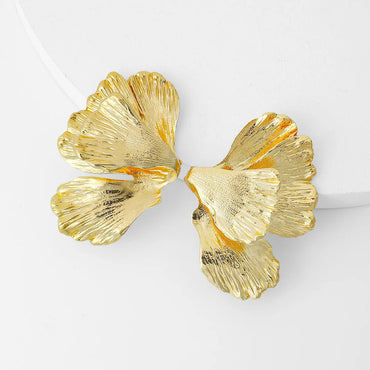 1 Pair Fashion Ginkgo Leaf Plating Alloy Ear Studs