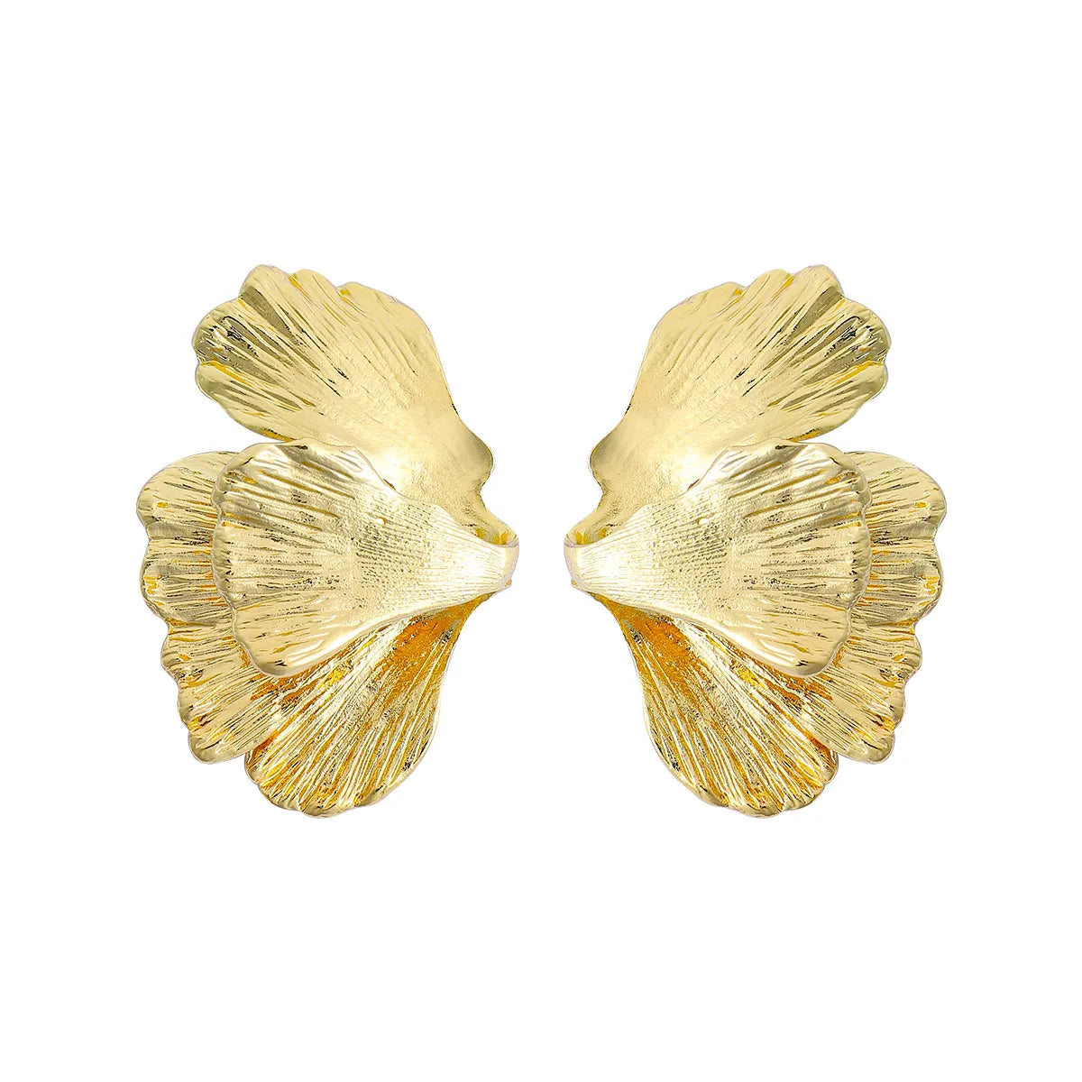 1 Pair Fashion Ginkgo Leaf Plating Alloy Ear Studs