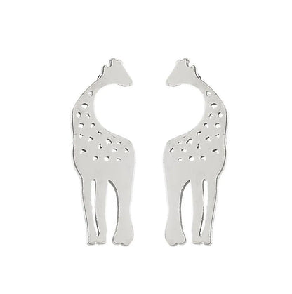 1 Pair Fashion Giraffe Plating 304 Stainless Steel 18K Gold Plated Ear Studs