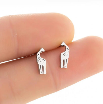 1 Pair Fashion Giraffe Plating 304 Stainless Steel 18K Gold Plated Ear Studs