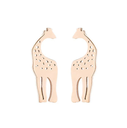 1 Pair Fashion Giraffe Plating 304 Stainless Steel 18K Gold Plated Ear Studs