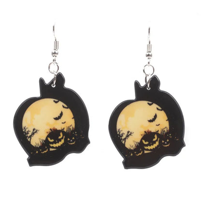 1 Pair Fashion Halloween Pattern Arylic Drop Earrings