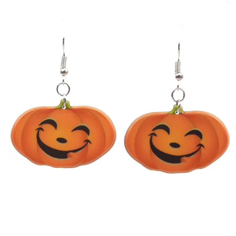 1 Pair Fashion Halloween Pattern Arylic Drop Earrings