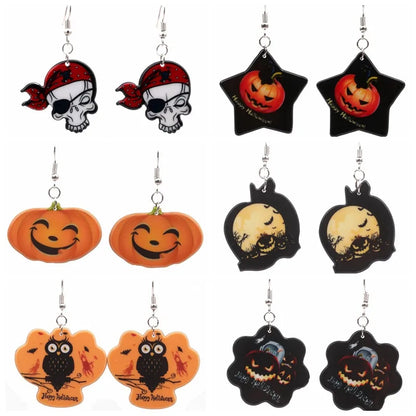 1 Pair Fashion Halloween Pattern Arylic Drop Earrings