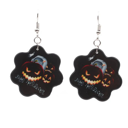 1 Pair Fashion Halloween Pattern Arylic Drop Earrings