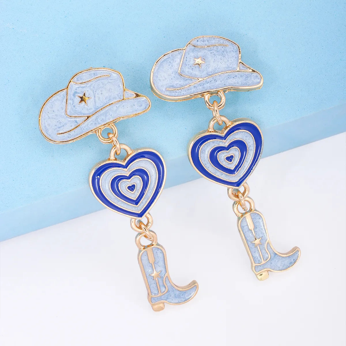 1 Pair Fashion Hat Heart Shape Boots Alloy Enamel Plating Women's Drop Earrings