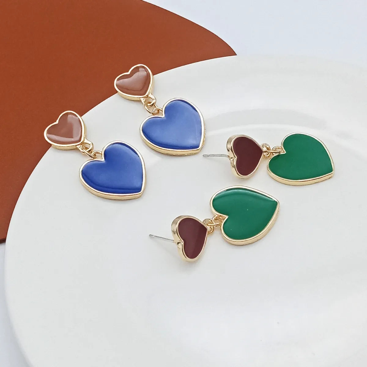 1 Pair Fashion Heart Shape Alloy Enamel Valentine's Day Women's Drop Earrings