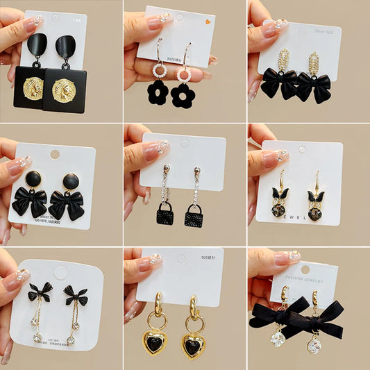 1 Pair Fashion Heart Shape Alloy Inlay Artificial Diamond Women's Drop Earrings