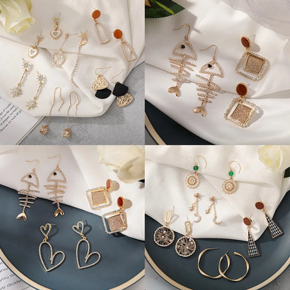 1 Pair Fashion Heart Shape Alloy Plating Artificial Rhinestones Women'S Drop Earrings Earrings