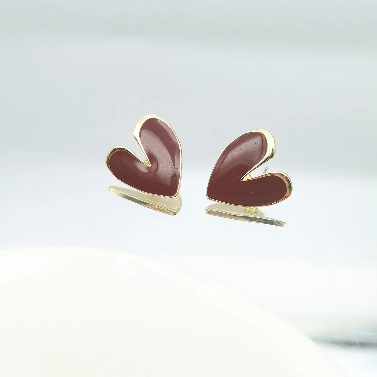 1 Pair Fashion Heart Shape Alloy Women'S Ear Studs