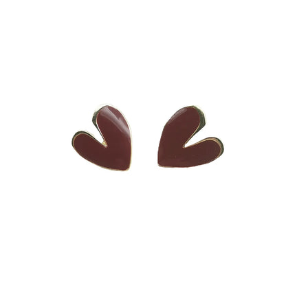 1 Pair Fashion Heart Shape Alloy Women'S Ear Studs