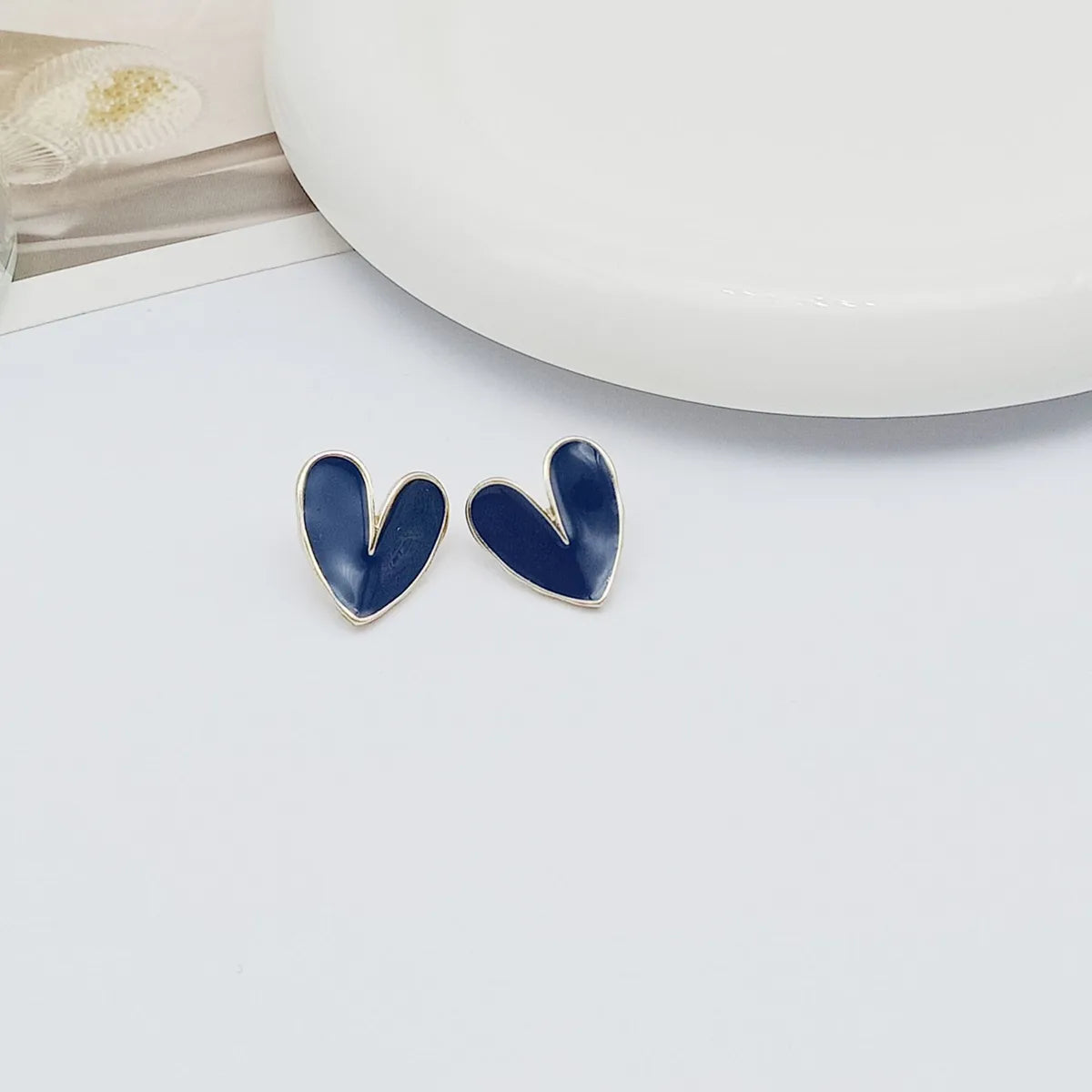 1 Pair Fashion Heart Shape Alloy Women'S Ear Studs