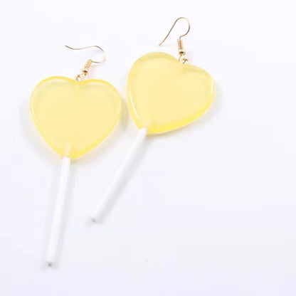 1 Pair Fashion Heart Shape Arylic Women'S Drop Earrings