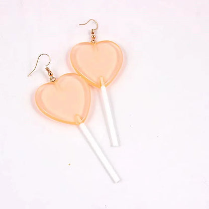 1 Pair Fashion Heart Shape Arylic Women'S Drop Earrings