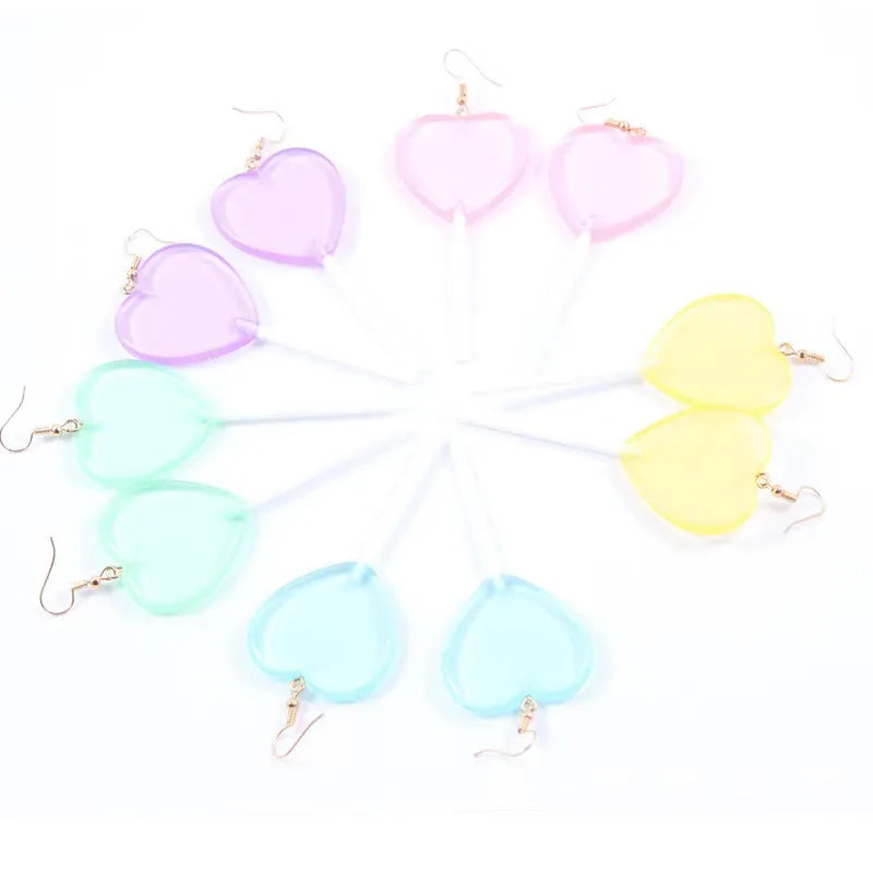 1 Pair Fashion Heart Shape Arylic Women'S Drop Earrings