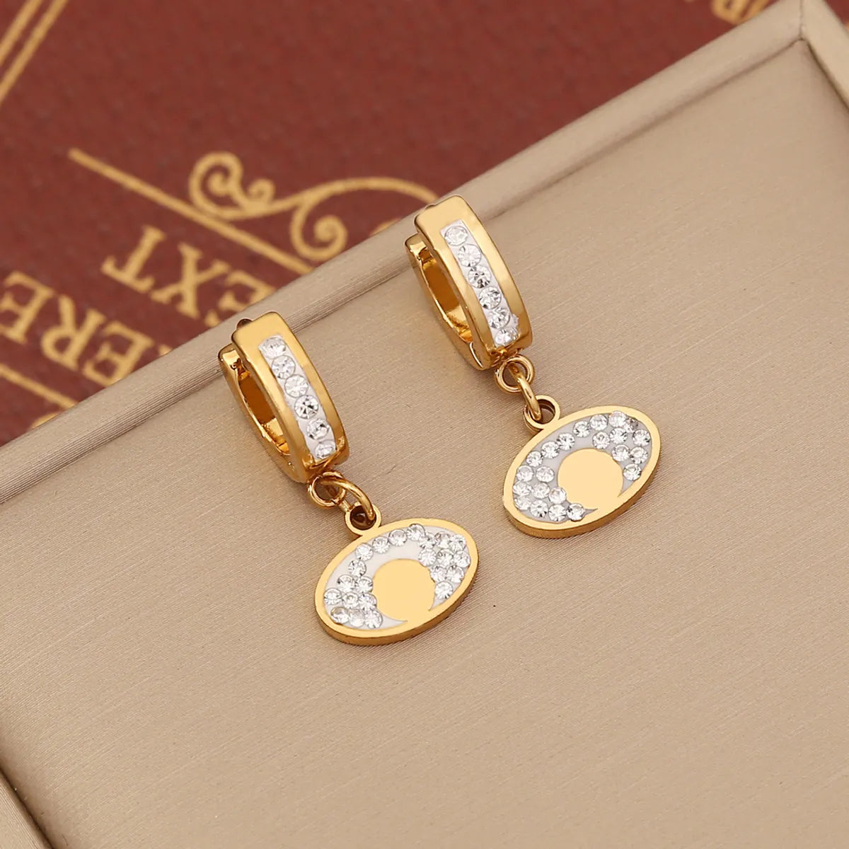 1 Pair Fashion Heart Shape Butterfly Stainless Steel Plating Zircon Dangling Earrings