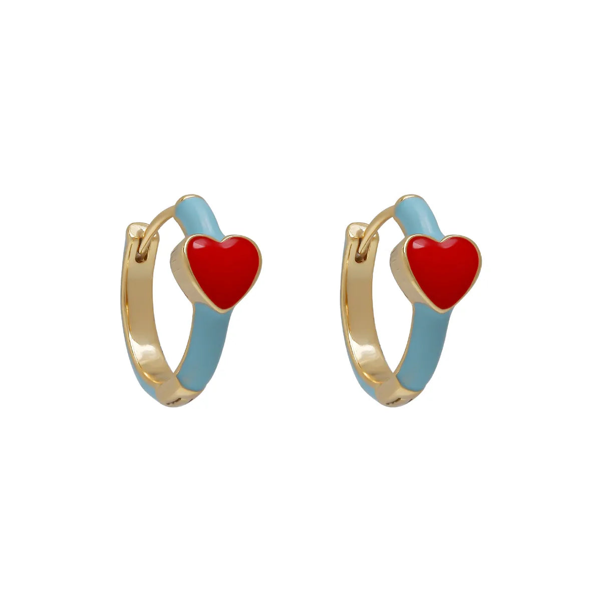 1 Pair Fashion Heart Shape Copper Plating Earrings