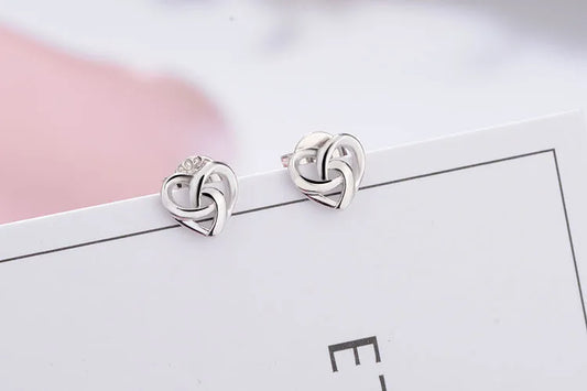 1 Pair Fashion Heart Shape Metal Plating Hollow Out Women'S Ear Studs