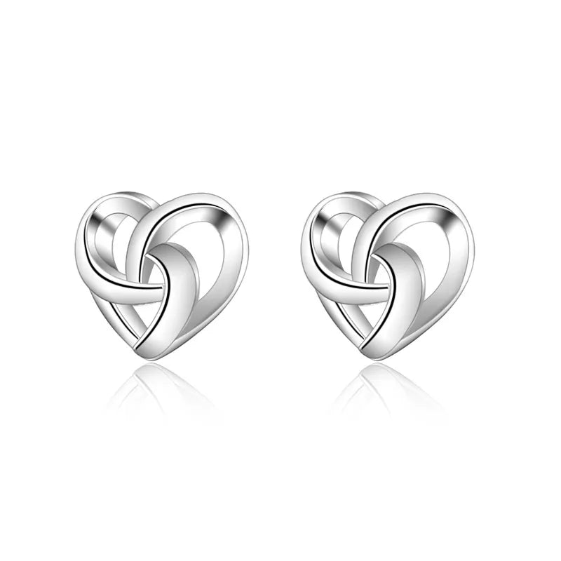 1 Pair Fashion Heart Shape Metal Plating Hollow Out Women'S Ear Studs