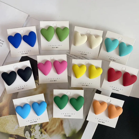 1 Pair Fashion Heart Shape Resin Plating Women'S Ear Studs