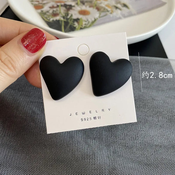 1 Pair Fashion Heart Shape Resin Plating Women'S Ear Studs
