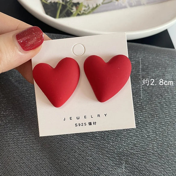 1 Pair Fashion Heart Shape Resin Plating Women'S Ear Studs