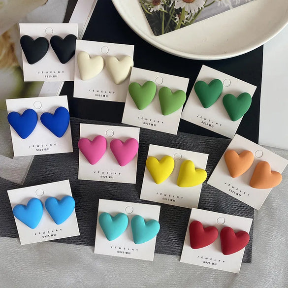 1 Pair Fashion Heart Shape Resin Plating Women'S Ear Studs