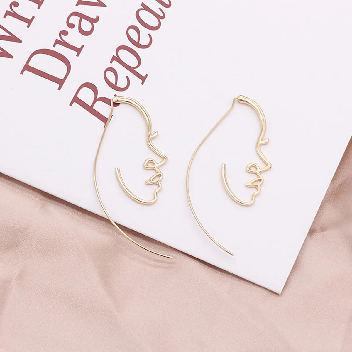 1 Pair Fashion Human Face Metal Plating Women's Drop Earrings