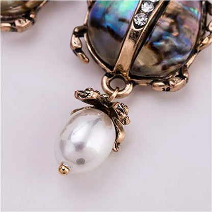 1 Pair Fashion Insect Alloy Inlay Artificial Pearls Rhinestones Women'S Drop Earrings