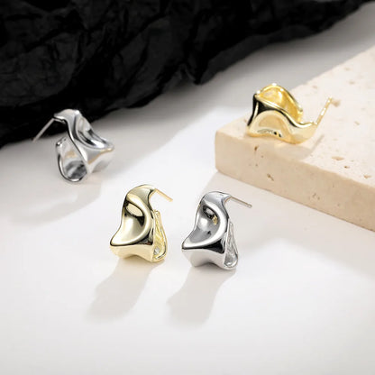 1 Pair Fashion Irregular Copper Plating Ear Studs