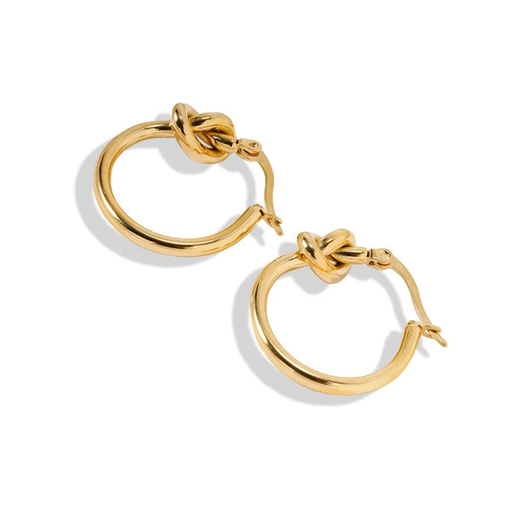 1 Pair Fashion Knot Titanium Steel Plating Earrings