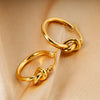 1 Pair Fashion Knot Titanium Steel Plating Earrings