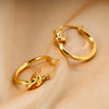 1 Pair Fashion Knot Titanium Steel Plating Earrings