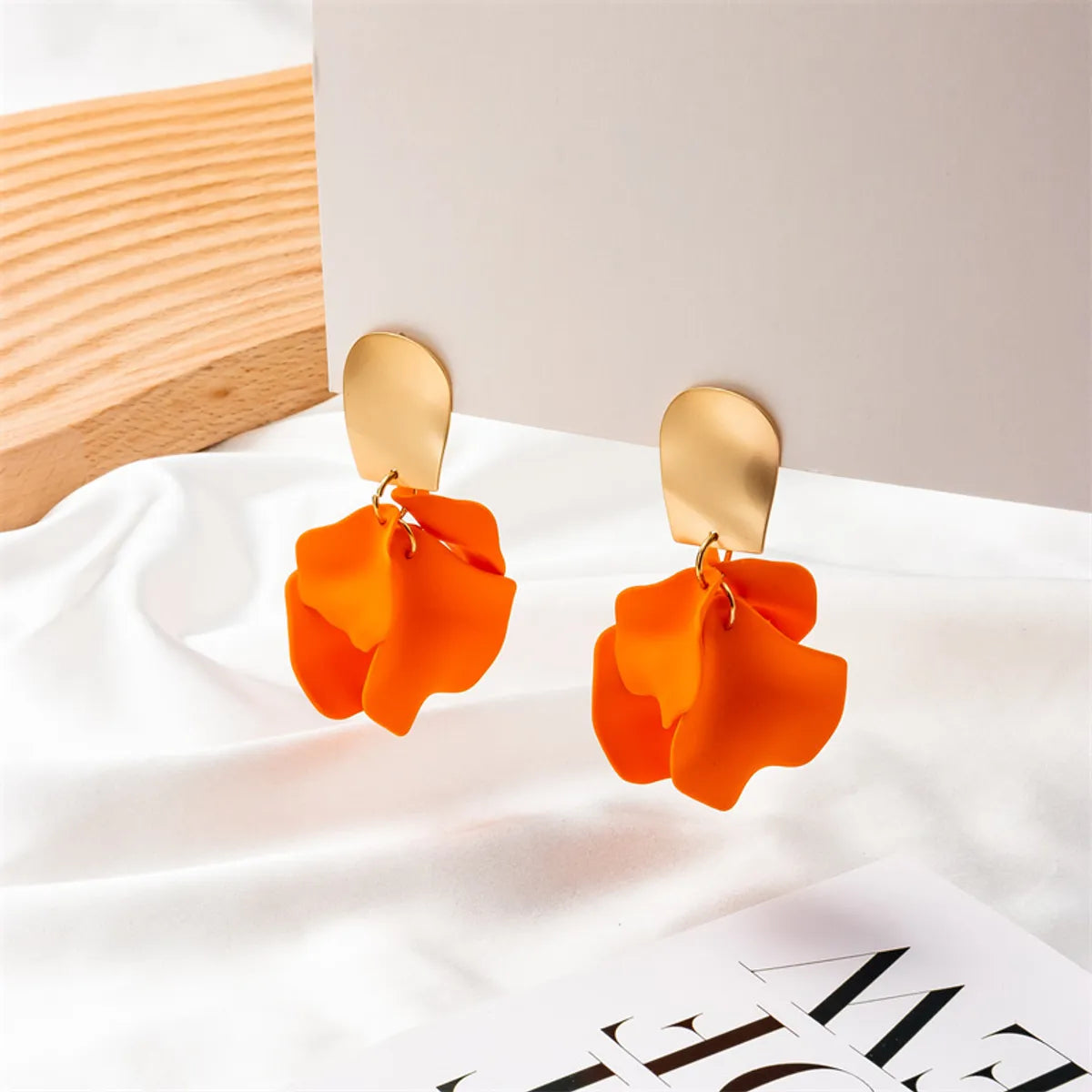 1 Pair Fashion Leaf Plating Alloy Drop Earrings