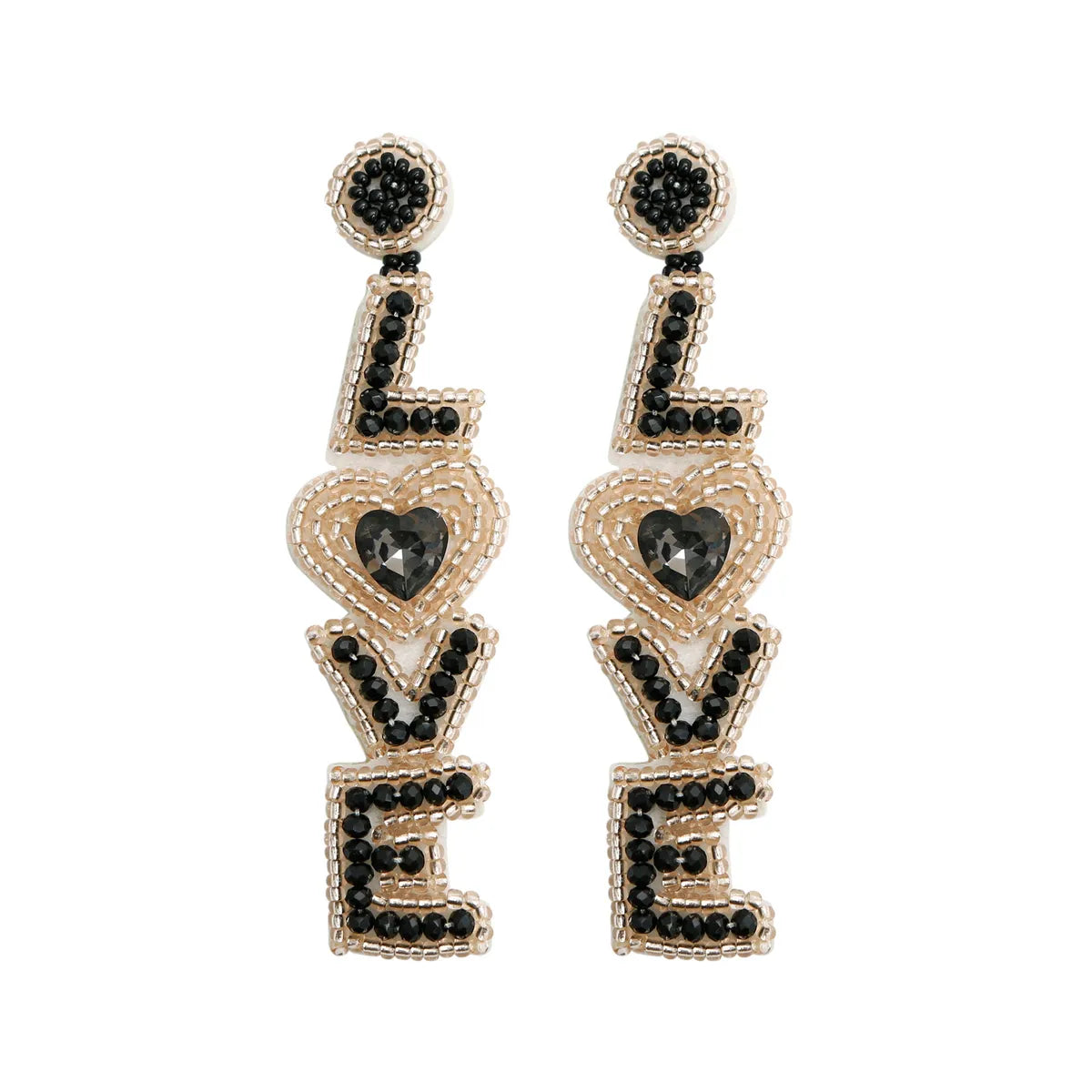 1 Pair Fashion Letter Beaded Handmade Women'S Drop Earrings