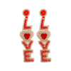 1 Pair Fashion Letter Beaded Handmade Women'S Drop Earrings