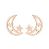 1 Pair Fashion Moon Heart Shape Snowflake Stainless Steel Ear Studs