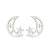 1 Pair Fashion Moon Heart Shape Snowflake Stainless Steel Ear Studs